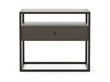 BRIDGE - Rectangular wood veneer bedside table with drawers by Stylish Club - view 3